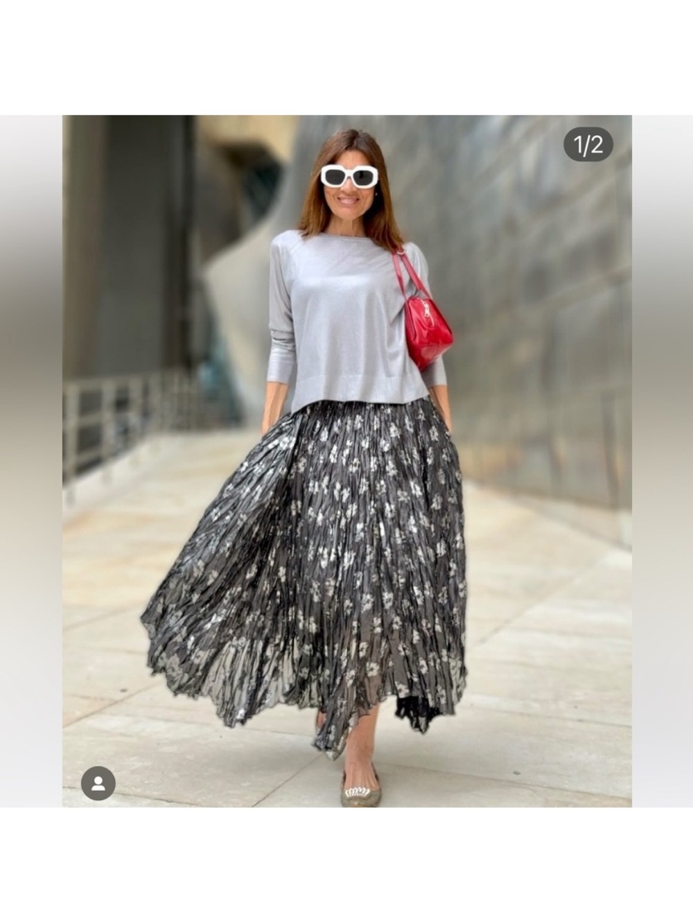 ZARA METALLIC MIDI SKIRT